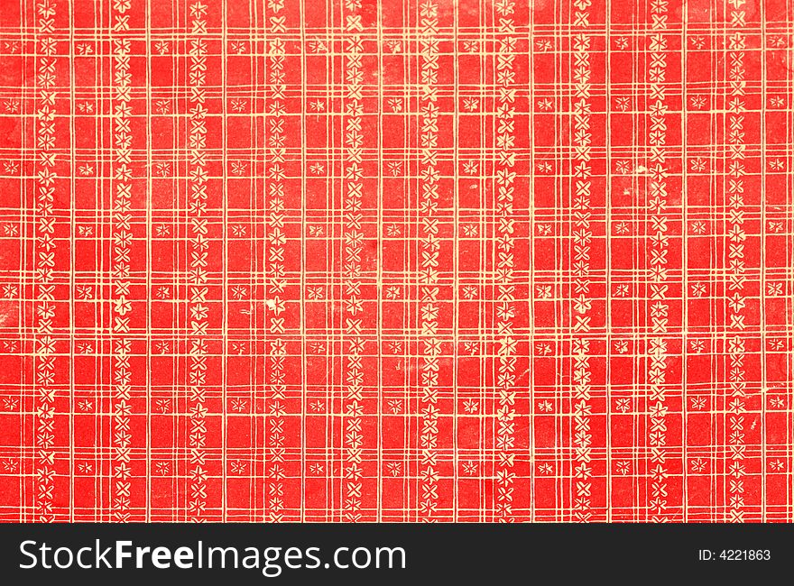 Red pattern background (cover of an old book)