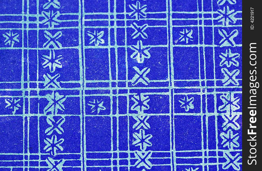 Old blue pattern on a book's cover