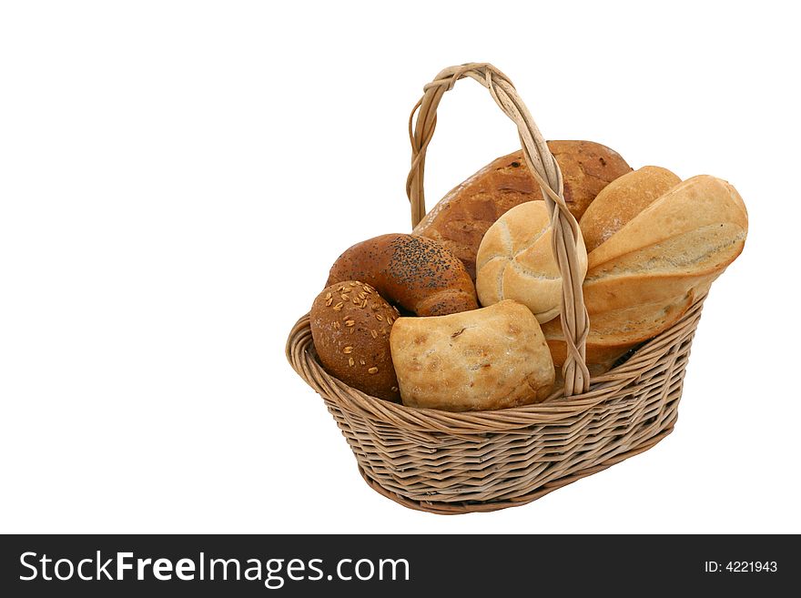 Bread and bakeries on white background