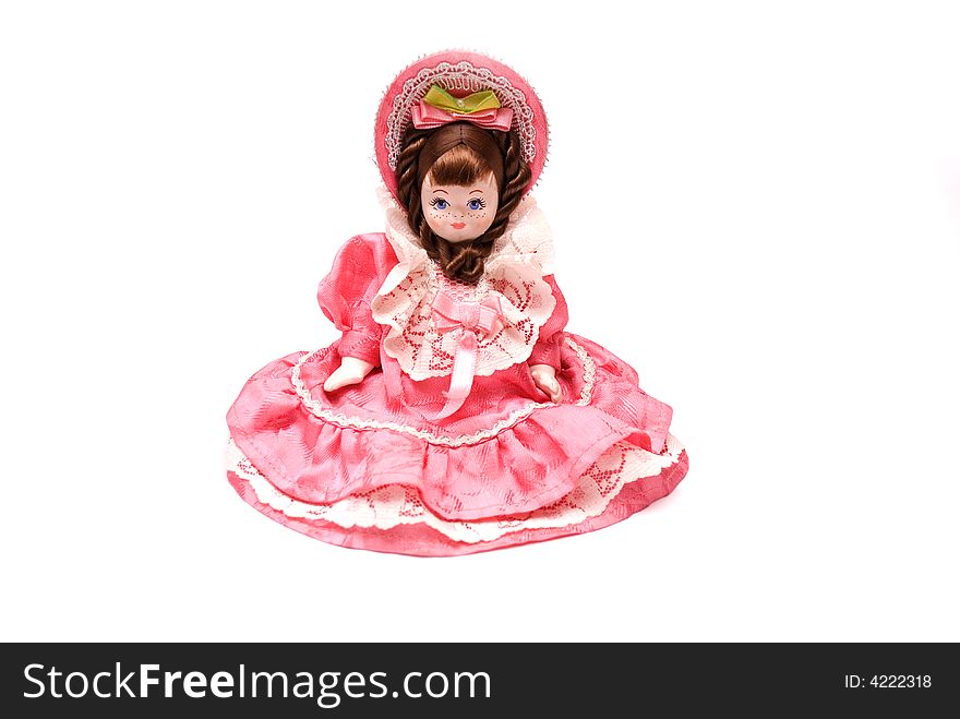 Porcelaine doll on the white background