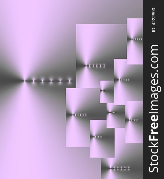 Abstract of overlaid silver lilac and grey rectangles of various sizes, with six points of light in a horizontal line on each. Abstract of overlaid silver lilac and grey rectangles of various sizes, with six points of light in a horizontal line on each.