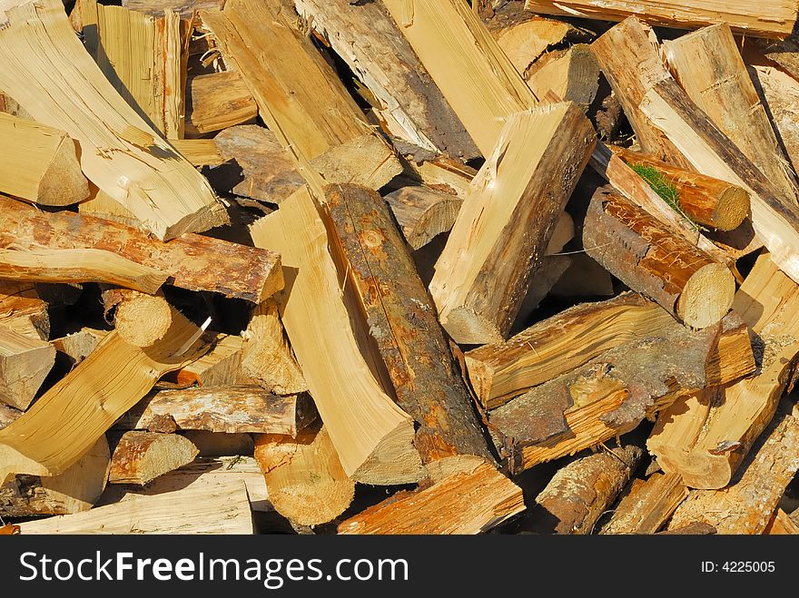 Big pile of wood in a forest. Big pile of wood in a forest