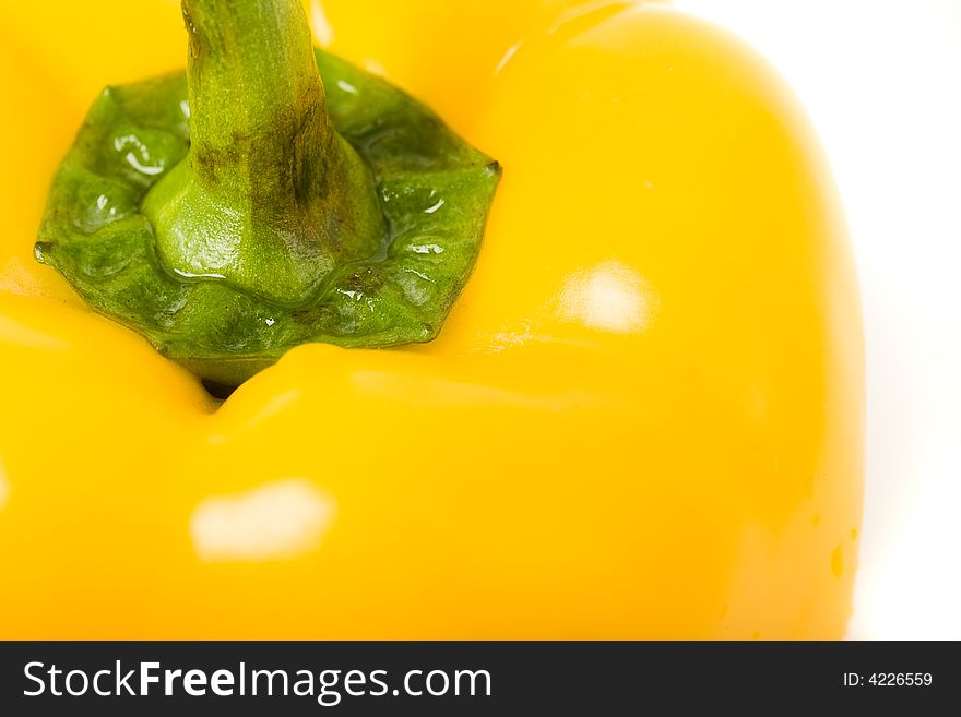 Macro closeup yellow sweet pepper. Macro closeup yellow sweet pepper