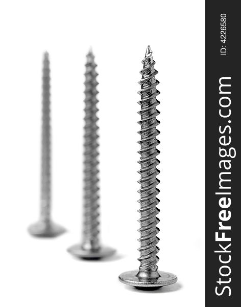 Screw. A set of screws isolated on a white background. Screw. A set of screws isolated on a white background