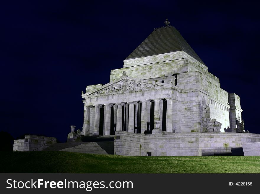 - long-term exposure of the Shrine of Remembrance in Melbourne, Victoria, Australia. - long-term exposure of the Shrine of Remembrance in Melbourne, Victoria, Australia