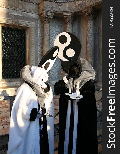 Two carnival mask in venice