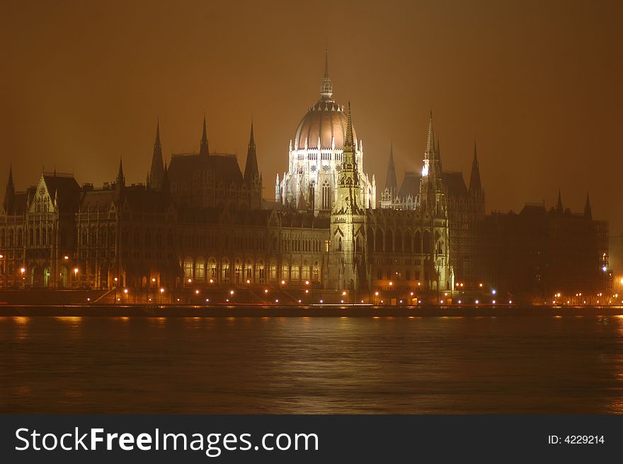 Parliamant in Budapest, Hungary - in the evening. Parliamant in Budapest, Hungary - in the evening