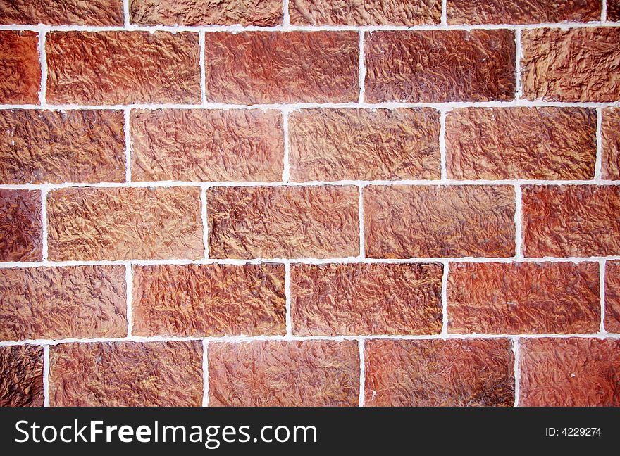 Bright wall of front brick