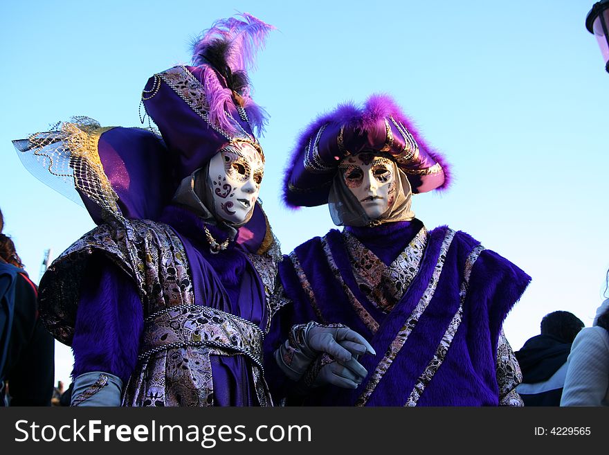 Two carnival mask in venice