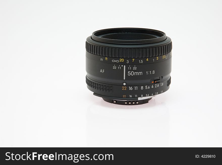 50mm fixed lens isolated on white