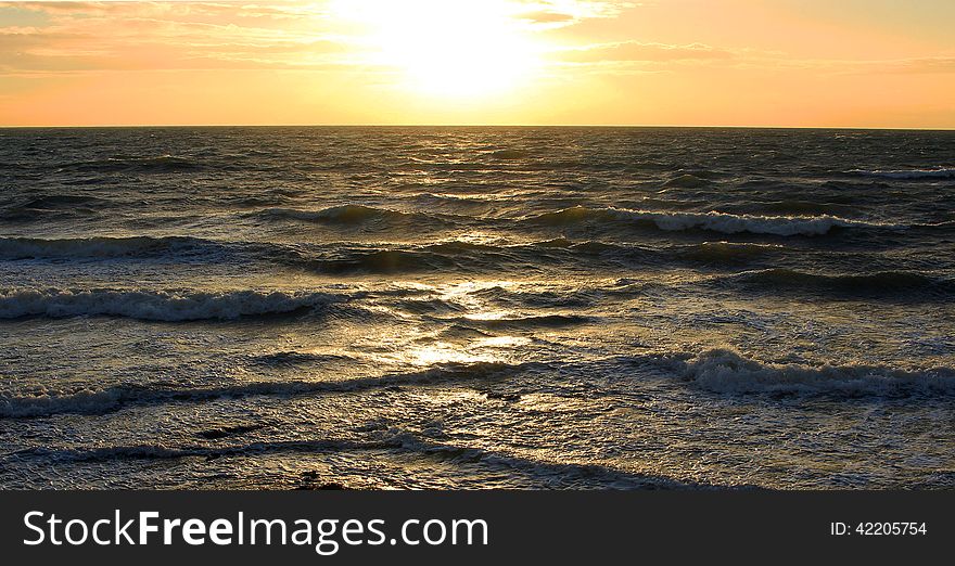 Sea sunset in a Port Phillip, Australia