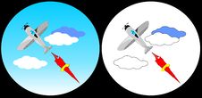 The Plane In Clouds Royalty Free Stock Images The Plane In Clouds Royalty Free Stock Images