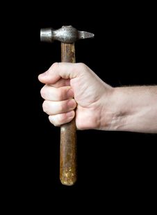 Hammer In A Hand Stock Photography