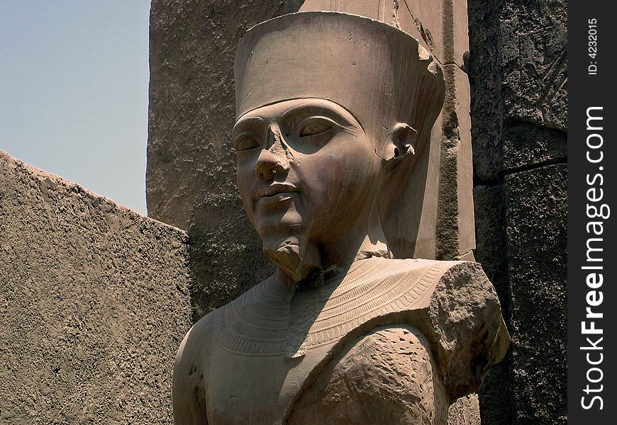 Statue at the temples of Karnak in Egypt. Statue at the temples of Karnak in Egypt