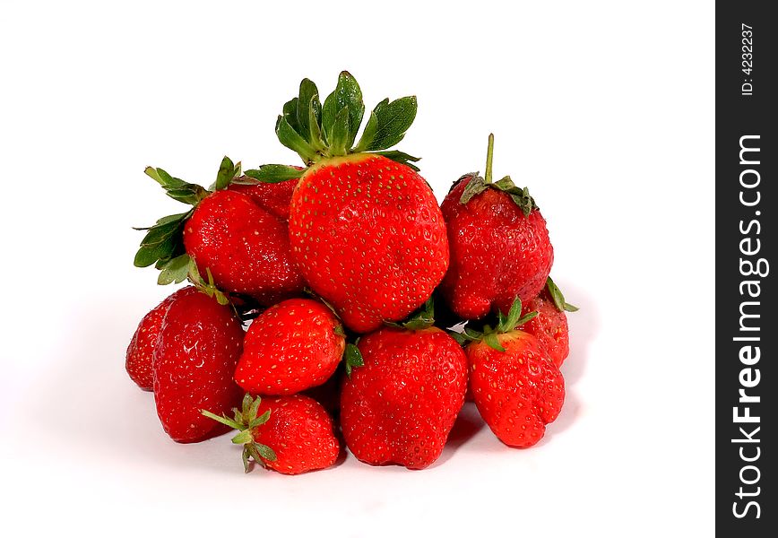 Strawberries on the white  backround