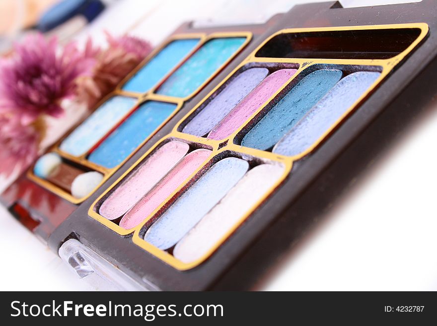 A colorful make-up - cosmetics kit