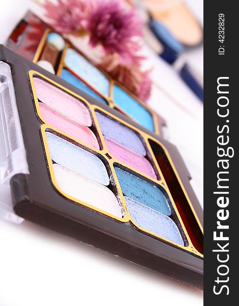 A colorful make-up - cosmetics kit