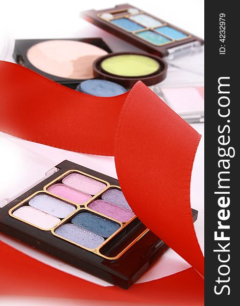 A colorful make-up - cosmetics kit