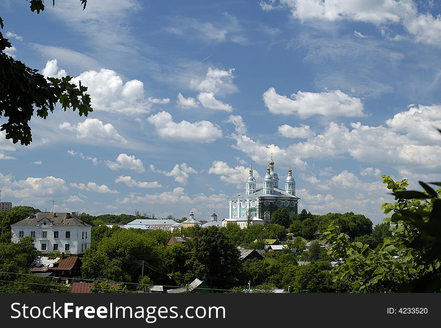 The view on Uspenskyi cathedral and part of Smolen