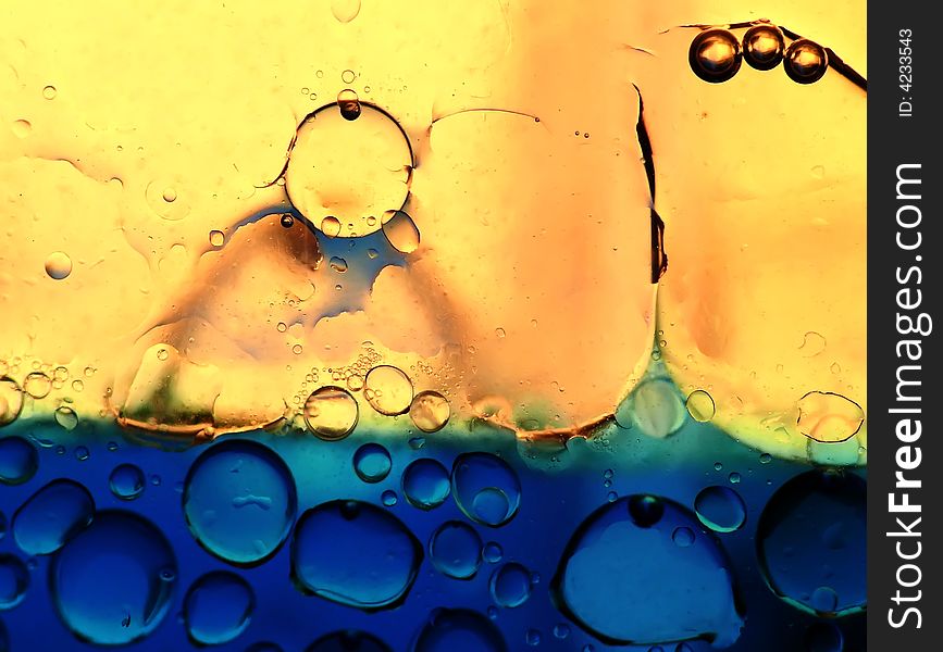 Blue and yellow bubbles