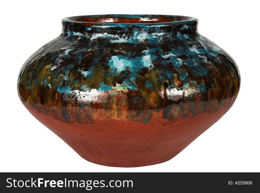 Beautiful ancient vase on a white background