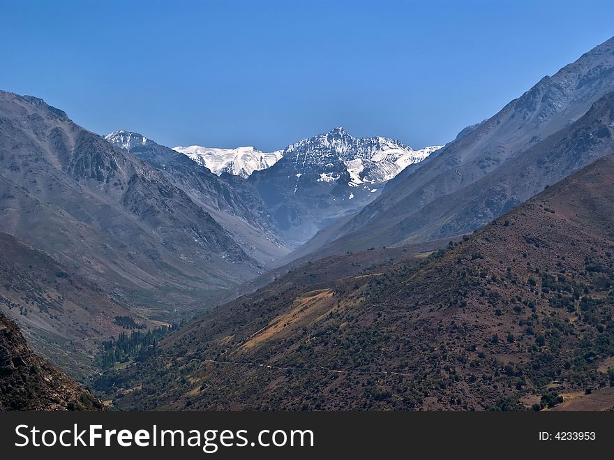 View of La Leonera mountain, Los Andes, Chile