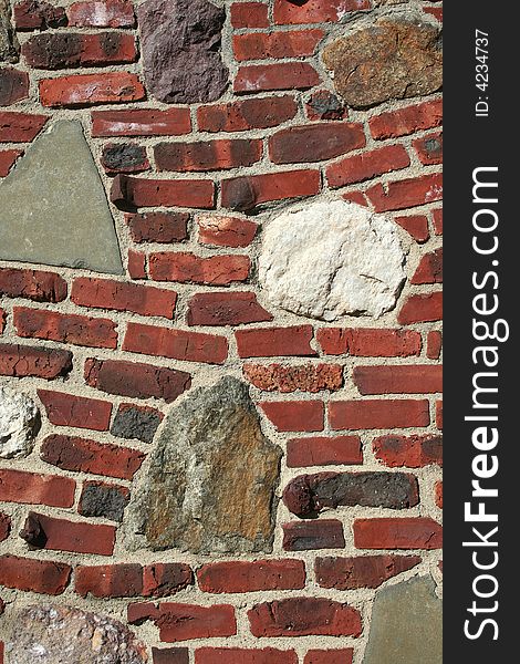 A Red brick and stone background