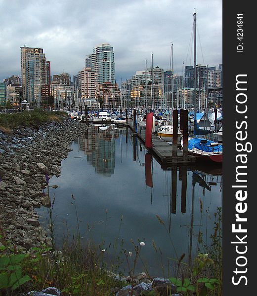 A view over False Creek in Vancouver seen from Vanier Park, BC, Canada. A view over False Creek in Vancouver seen from Vanier Park, BC, Canada.