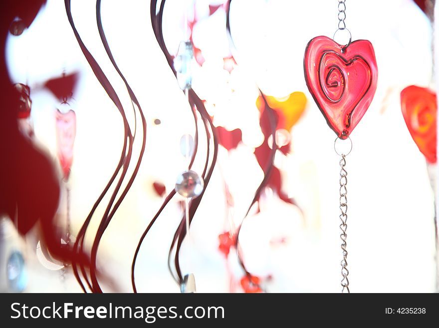 Picture of Valentine hearts and glass decoration