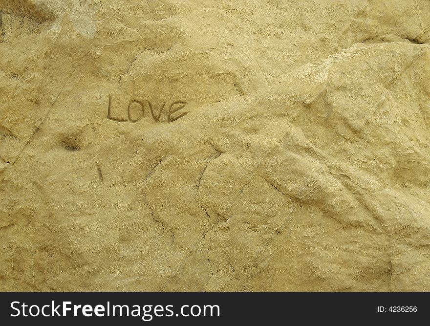 Love carved into the rock. Love carved into the rock