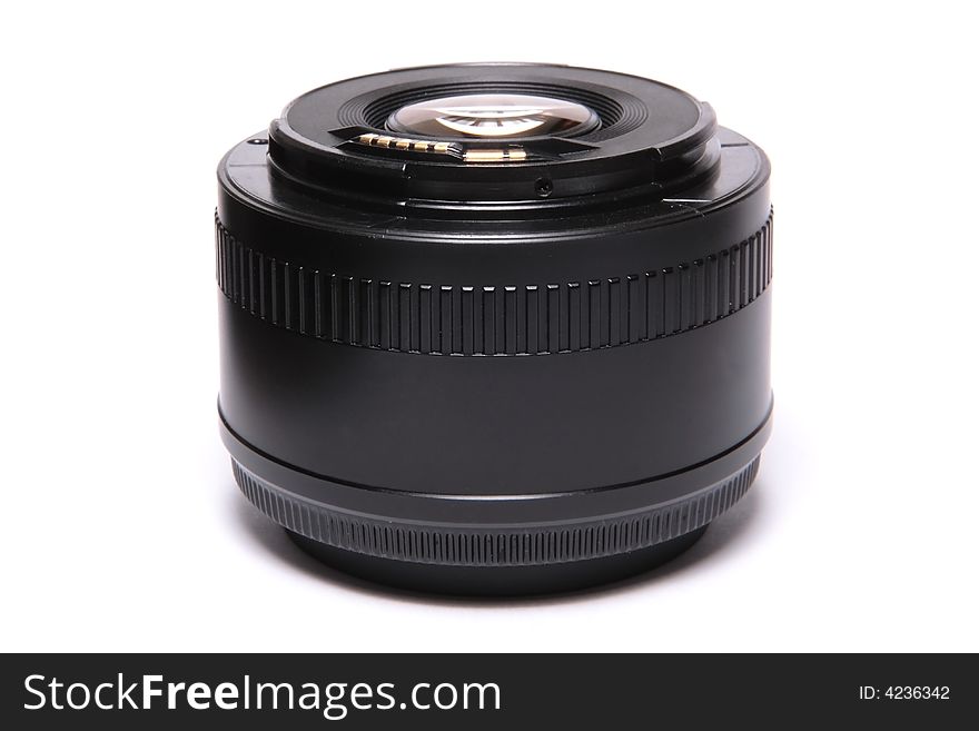 Camera lens on the white background
