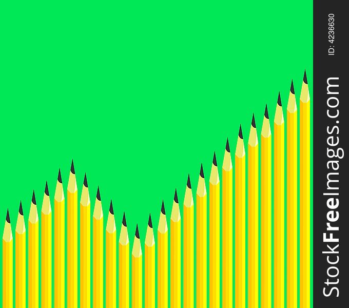 Vector bar graph formed by yellow pencils