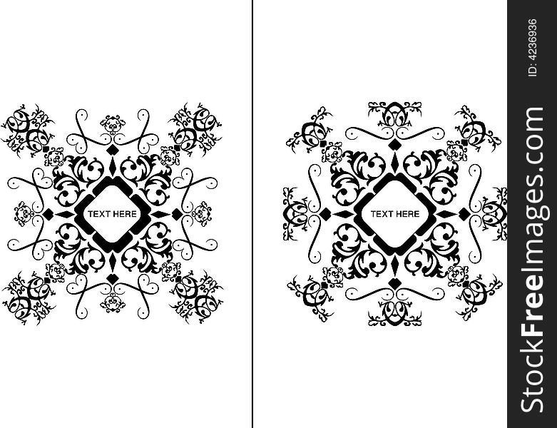 Classic ornament for a text frame in black and white. Classic ornament for a text frame in black and white