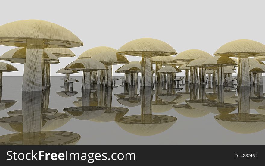Metalic Mushroom Cluster