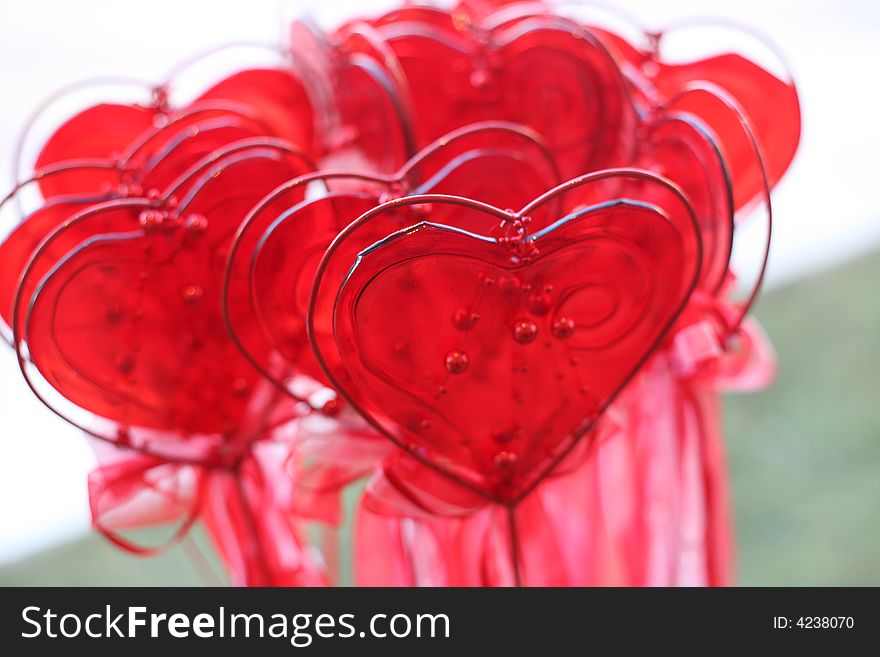 Valentine Hearts And Glass Decoration