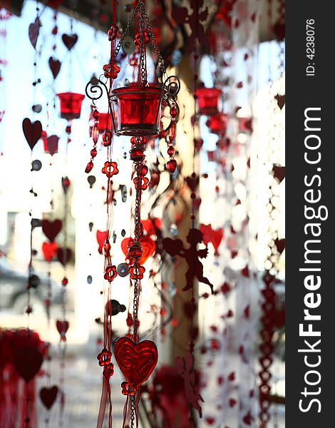 Valentine Hearts And Glass Decoration