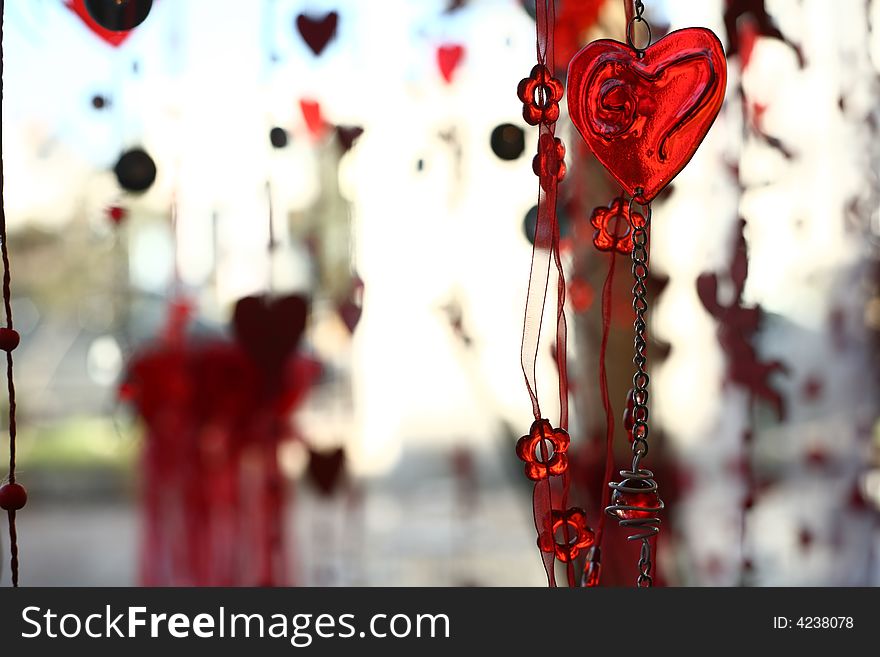 Valentine Hearts And Glass Decoration