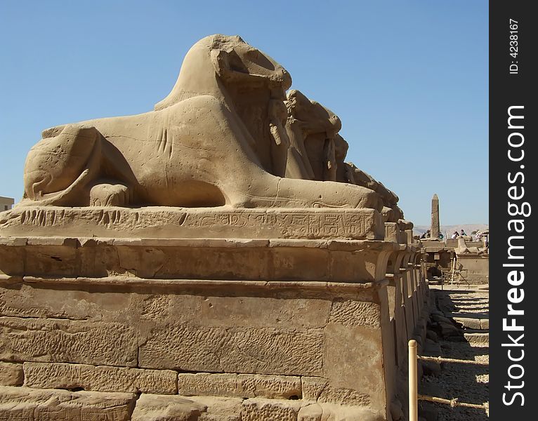 Statue Of Rams Guarding Included In Karnak