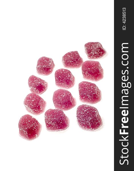 Object on white food fruit drops. Object on white food fruit drops