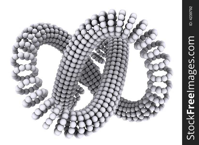 A big 3d knot made from little marching spheres