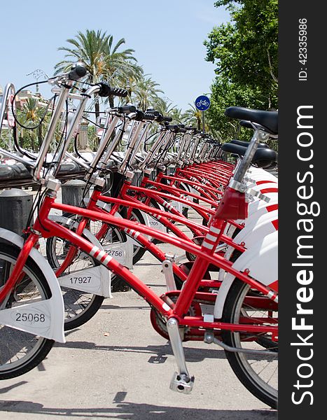 This foto of a bike-station I made during a vacation in Barcelona (Spain). This foto of a bike-station I made during a vacation in Barcelona (Spain).