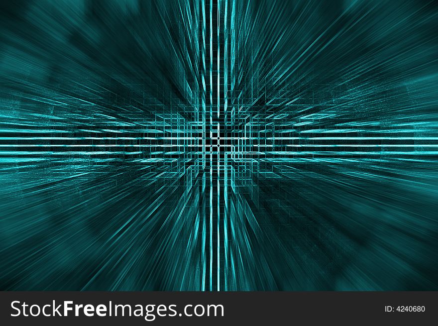 3D patterned technology background with shape of cross. 3D patterned technology background with shape of cross