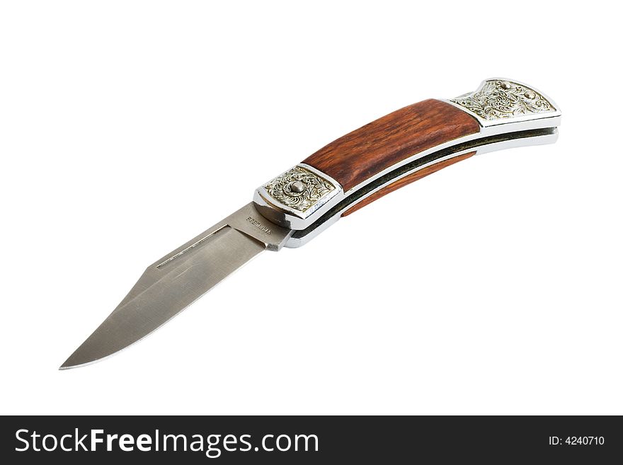 Ornate knife. Isolated, close-up