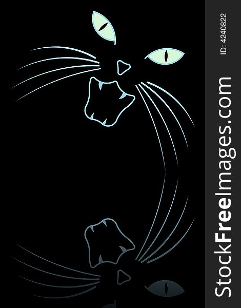 Vector illustration of phantom cat. Vector illustration of phantom cat