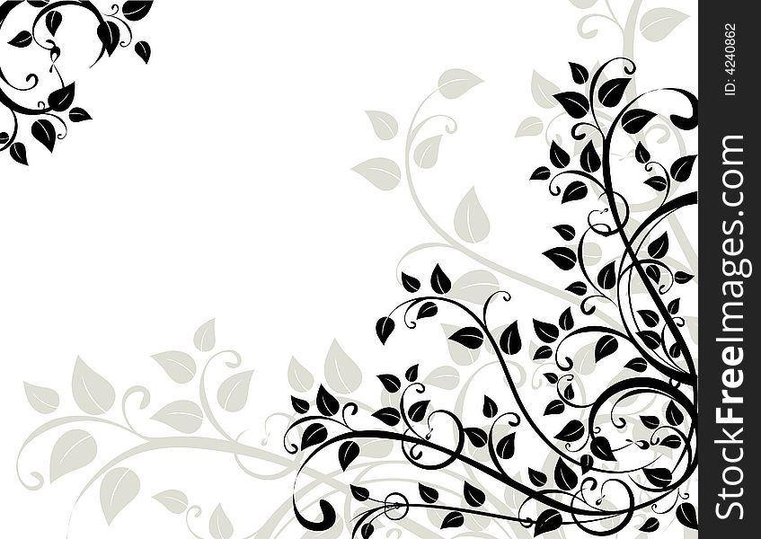 Abstract floral background. A vector format is added. Suits well for a postcard or background