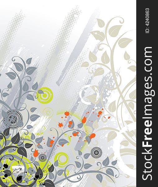 Abstract floral background. A vector format is added. Suits well for a postcard or background