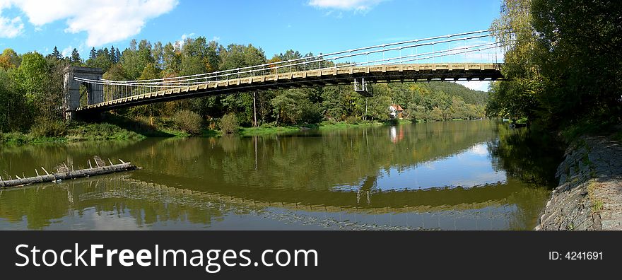 Ancient chain bridge - the oldest bridge of this type in Czech Republic