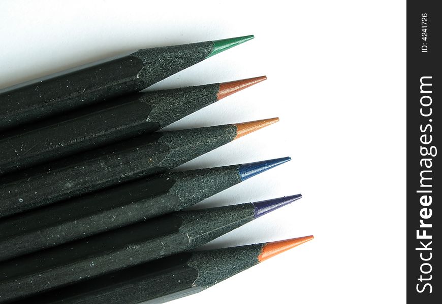 Black pencil in natural light ,close-up ,isolated