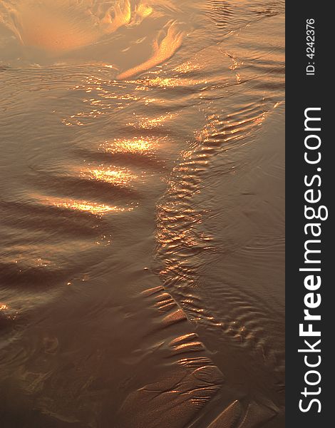 Wet sand at sunset - Cape Lookout State Park. Wet sand at sunset - Cape Lookout State Park