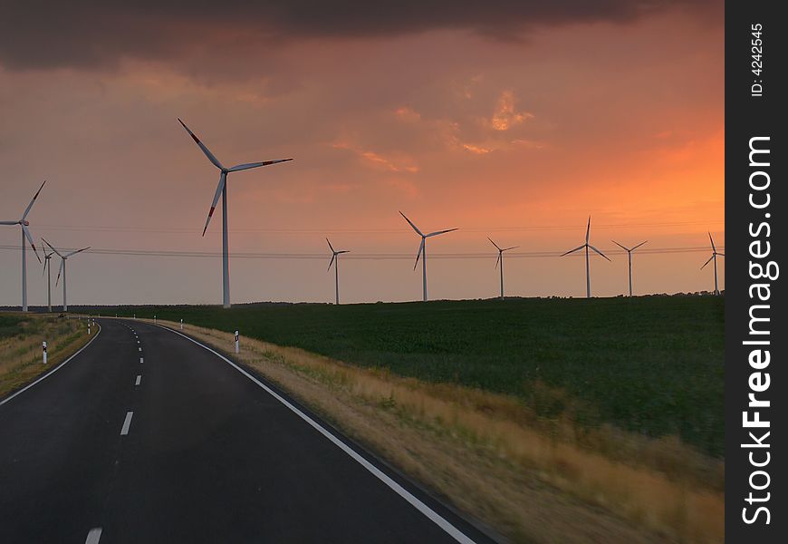 Road With Windmill